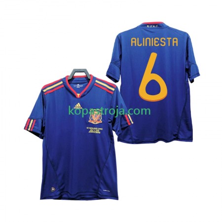 Billiga Fotbollströjor Spanien Andres Iniesta 6 2010 Retro Borta tröja Kortärmad